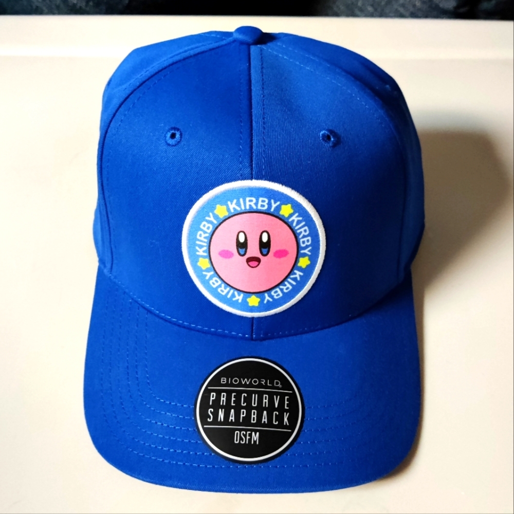 Nintendo Kirby BIOWORLD Precurve Snapback Adjustable Baseball‎ Hat, Dark Blue